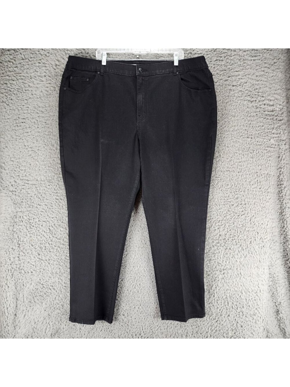 Catherines Jeans Womens 24W Black Stretch Denim Straight